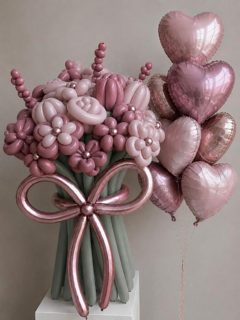 Raspberry Rose — Luxury Garden Balloon Bouquet by Balloons by H