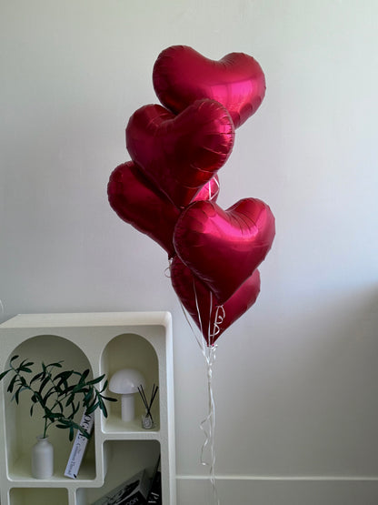 Metallic Red Heart Bouquet