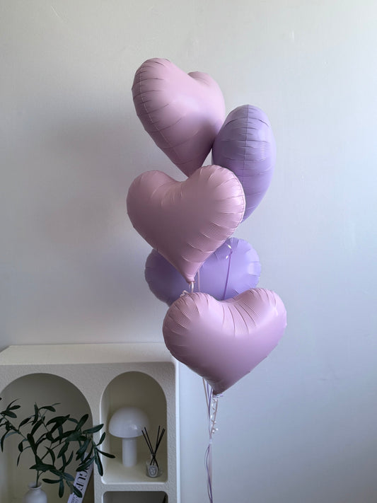 Matte Pink & Matte Purple Heart Bouquet