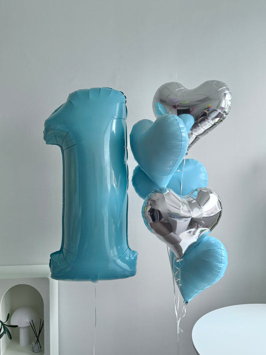 40" Turquoise Number Balloon